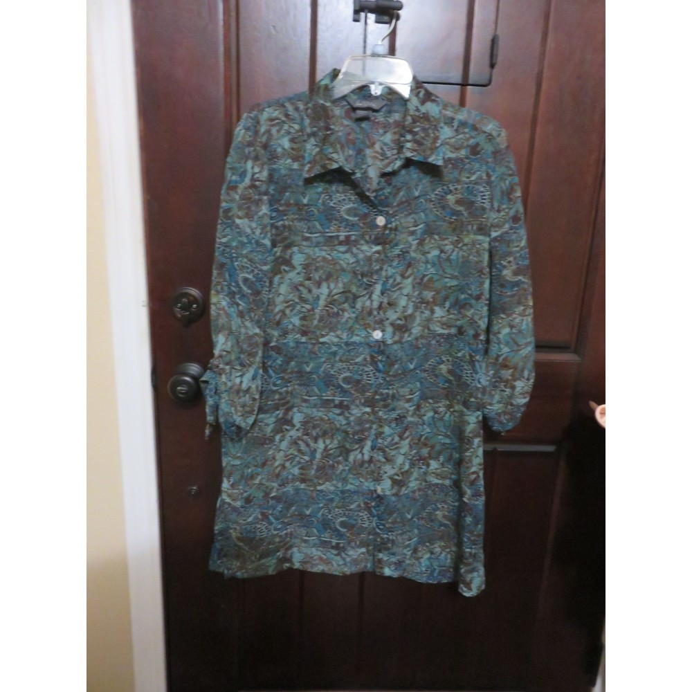 LA VITA LONG SHEER   TUNIC SHIRT  SIZE L